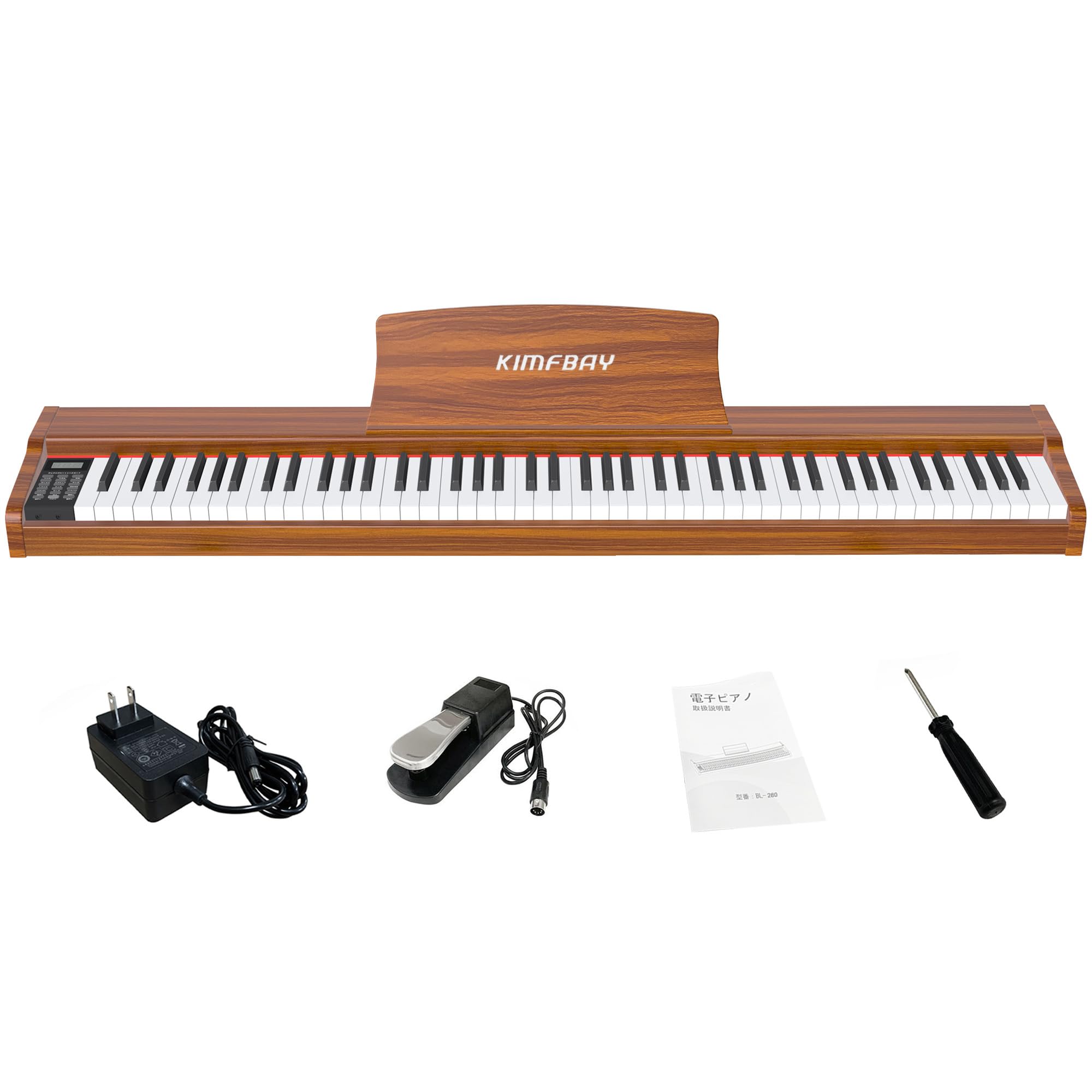 Amazon | KIMFBAY 電子ピアノ 88鍵盤 卓上 木製 電子 ピアノ 88鍵