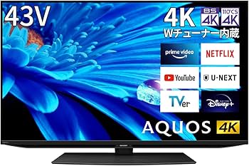 Amazon | シャープ 43V型 4K 液晶 テレビ AQUOS 4T-C43EN2 N-Black