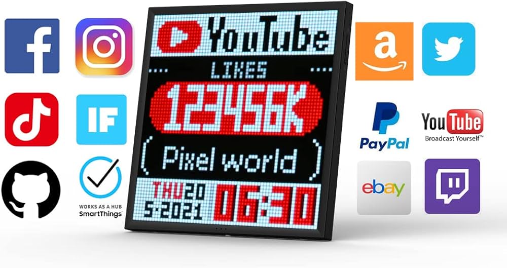 Amazon.co.jp: DIVOOM PIXOO64 64X64 ピクセルアートフレーム ドット絵