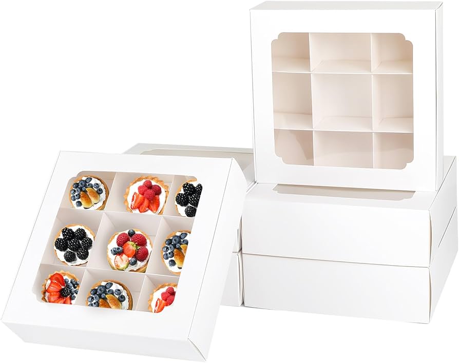 Amazon.com: Zealax 9 Inch Bakery Boxes with Window and Dividers