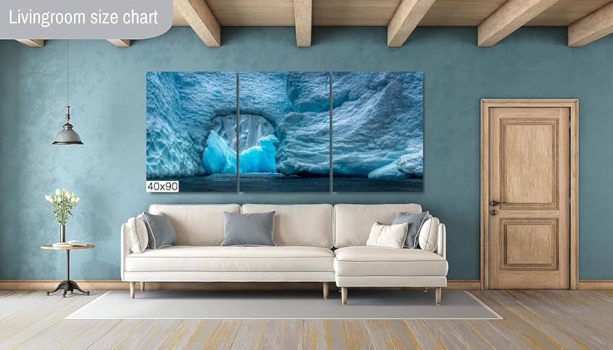 Amazon.com: Antarctic Blue Ice Canvas Wall Art - Beautiful Polar
