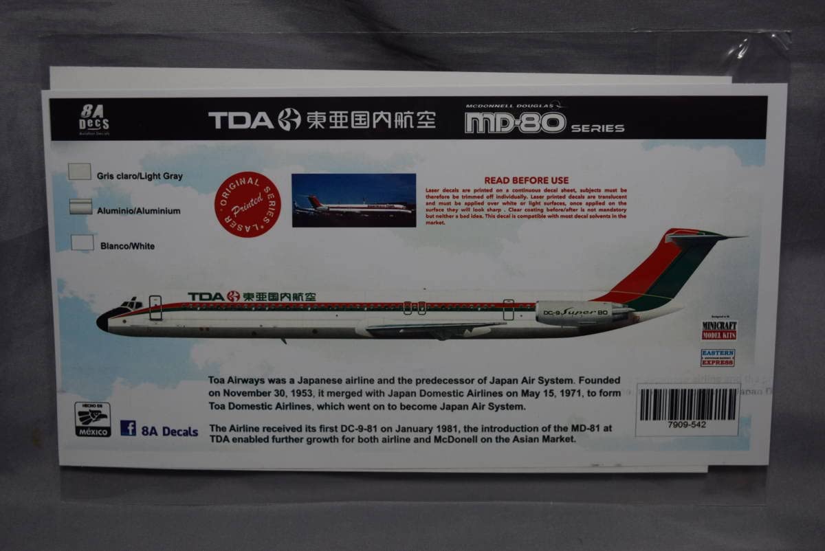 Amazon.co.jp: 1/144 8Aデカール 東亜国内航空TDA ダグラスDC-9 レッド