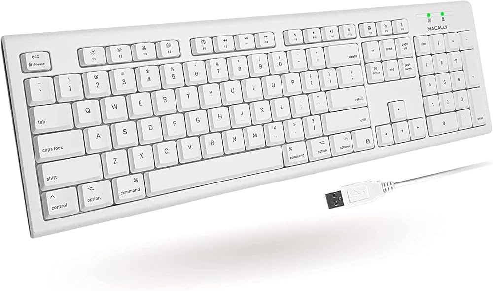 Amazon | Macally フルサイズUSB有線キーボードfor Mac Mini/Pro、iMac
