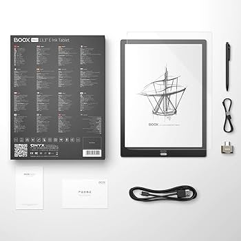 BOOX Max3 13.3 inch E-ink Tablet Black, Android 9.0 Touch Stylus