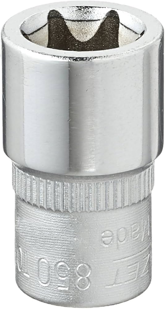 HAZET 850-E12 25 mm E 12 Torx Profile Socket - Chrome-Plated