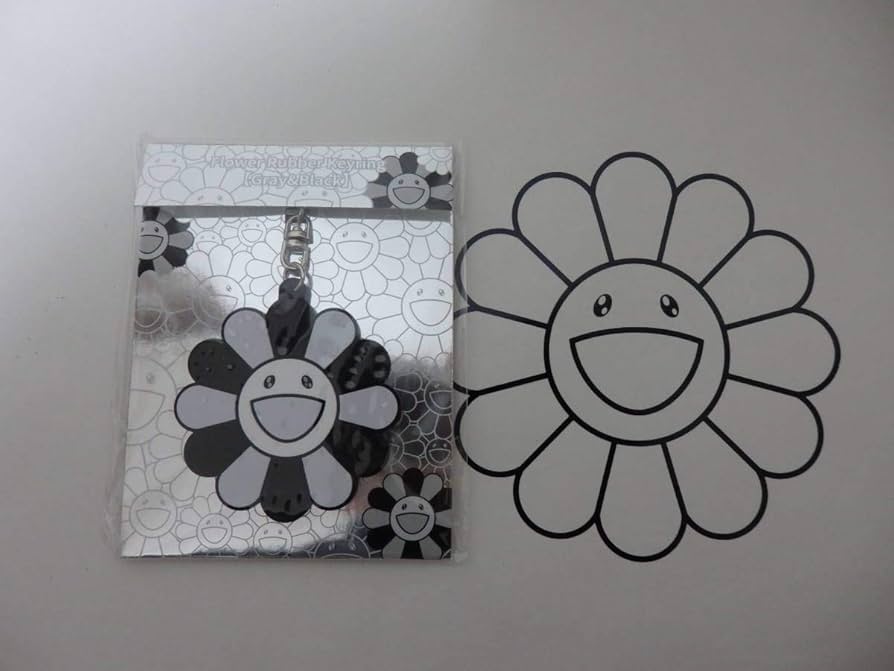 Amazon.co.jp: 村上隆 フラワー カイカイキキ お花 モノクロ 白黒