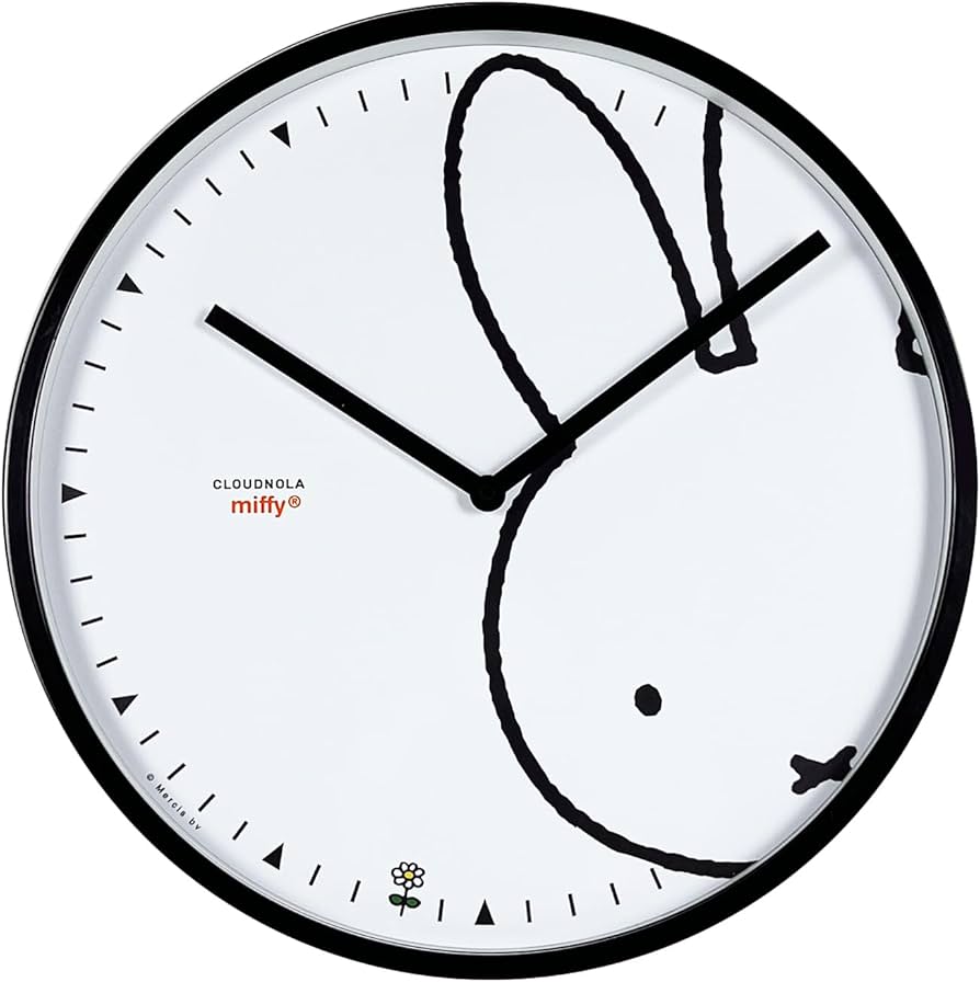 Amazon.com: Cloudnola Miffy Peek a Boo Metal Wall Clock, Black and