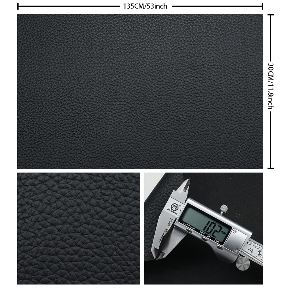 Amazon.com: Black Litchi Texture PU Fabric Leather 11.8x53.14 Inch