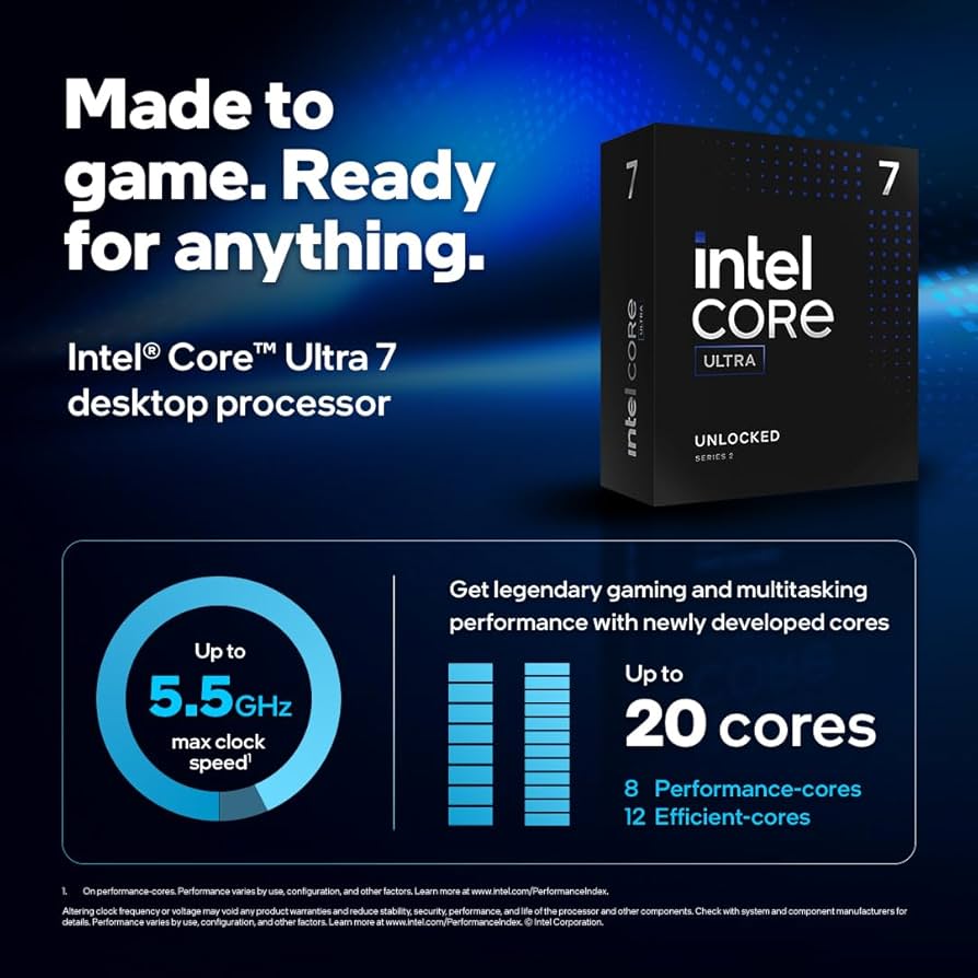 Amazon.com: Intel Core Ultra 7 Desktop Processor 265K - 20 cores