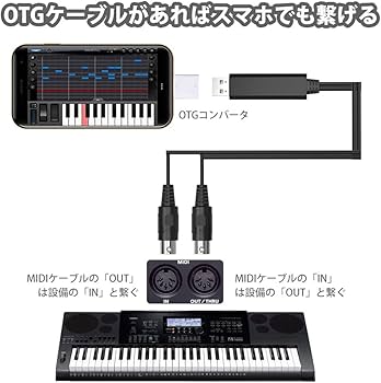 Amazon | MIDI ケーブル USB インターフェース MIDI USB コード 電子