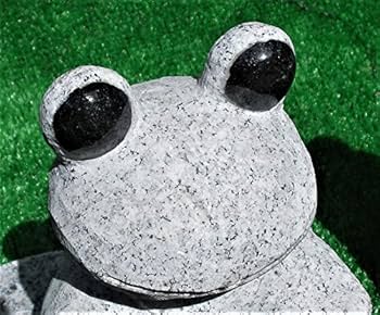 Amazon.co.jp: 招福 御影石 カエル置物 高さ約19㎝,20㎝角御影石台座