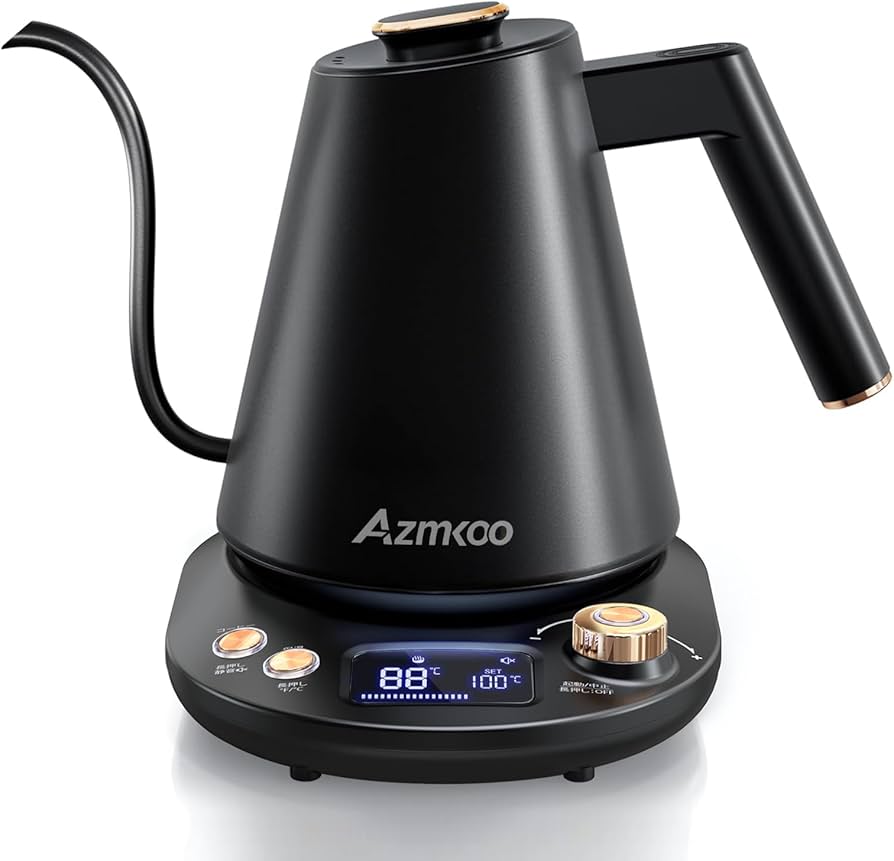 Amazon | AZMKOO 電気ケトル 温度調節 コーヒーケトル 細口 1.0L 1200W