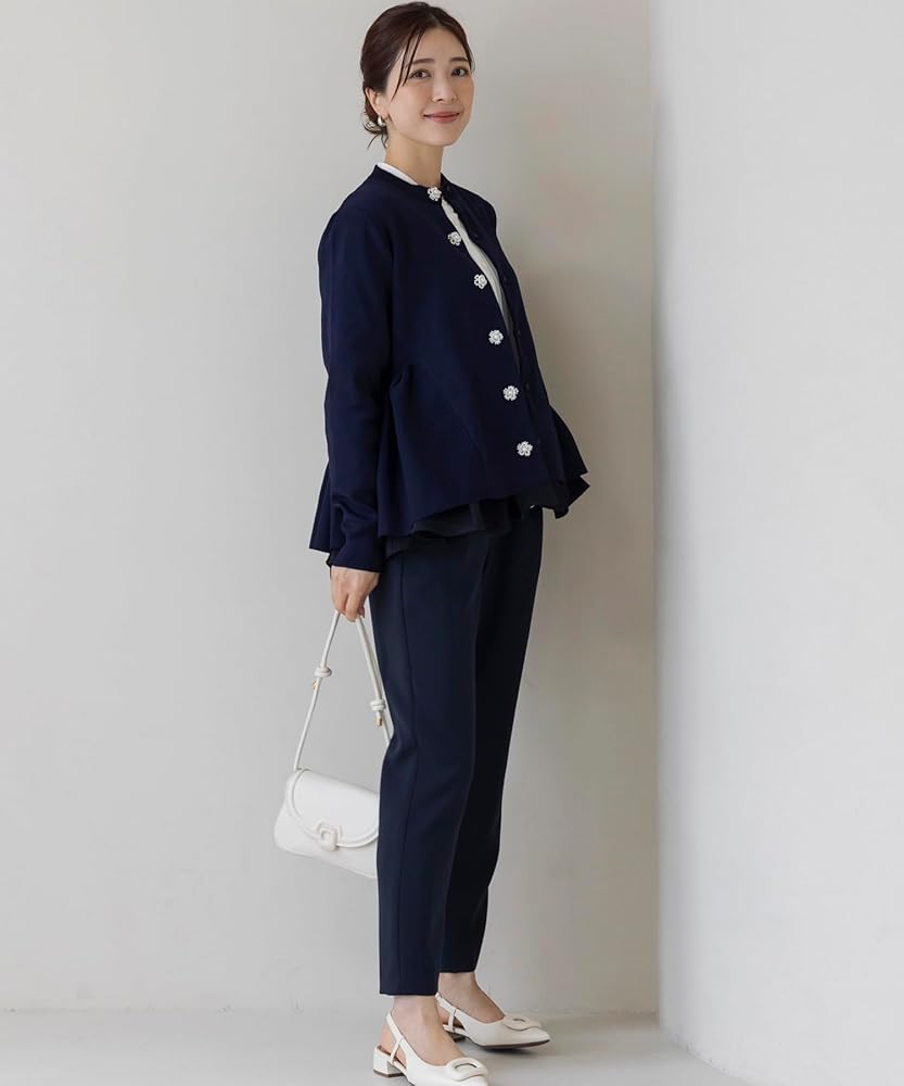 Amazon | [ソーノ] カーディガン オーナメントパール3Dレイヤード