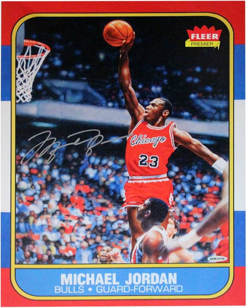 NBA Chicago Bulls Michael Jordan Autographed 1986 Fleer Rookie