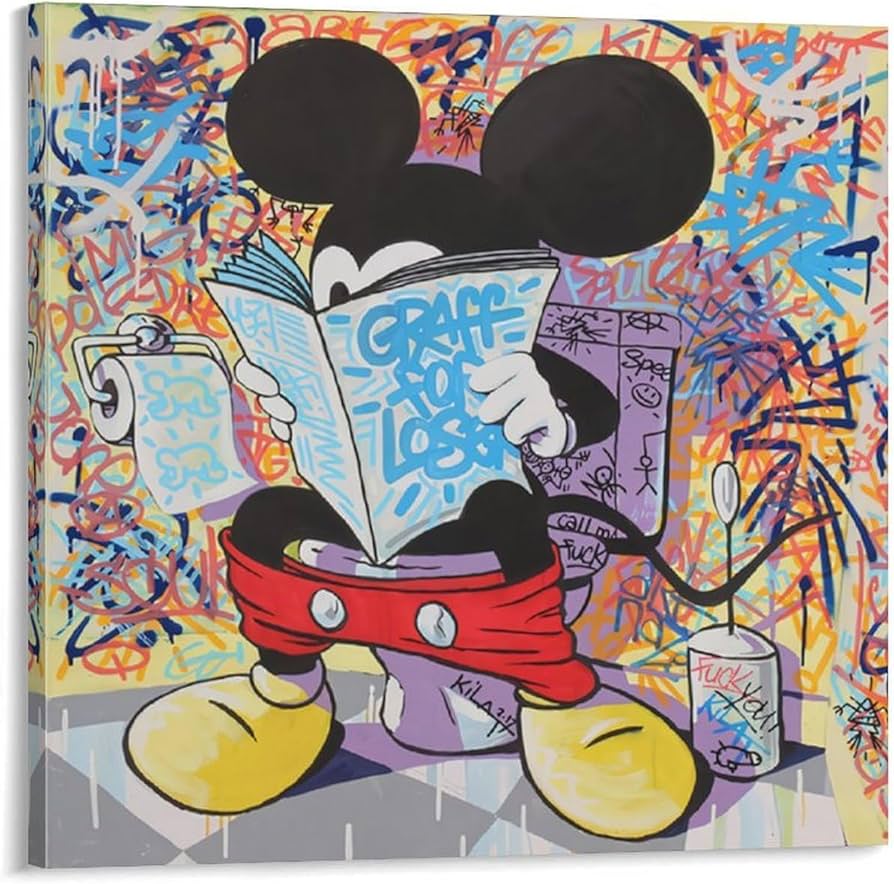 Amazon.co.jp: BANKSYバンクシー《トイレのミッキー》絵画コレクション