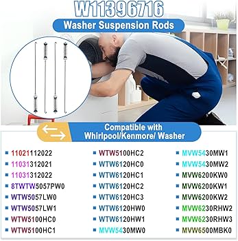 Amazon.com: Upgraded W11396716 Washer Suspension Rod Kits Set