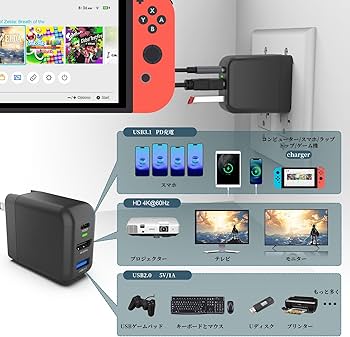 Amazon.co.jp: 【日本正規品】Basicolor Switch ドック充電器 ゲーム
