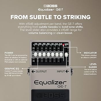 Amazon.com: BOSS GE-7 Equalizer | Compact Graphic Equalizer Pedal