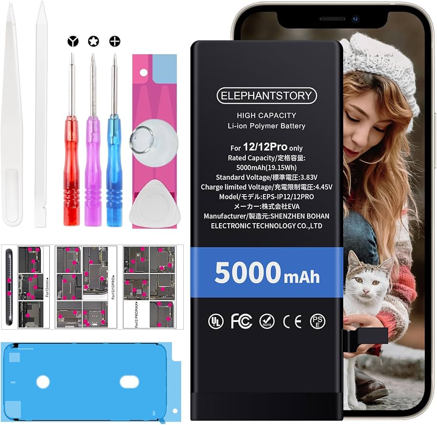 Amazon | For iphone 12 Pro バッテリー 交換 5000mAh 大容量 PSE 認証