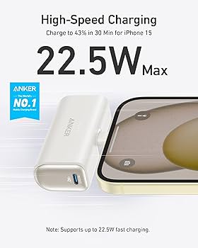 Amazon.com: Anker iPhone 16 Portable Charger, Nano Power Bank with