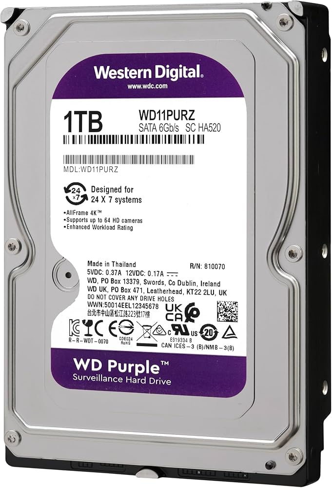 Amazon | Western Digital HDD 1TB WD Purple 監視システム 3.5インチ