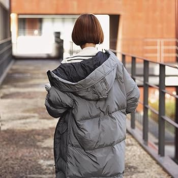 Amazon | [G7LZ] ロングダウン コート レディース 冬 グレー XS 可愛い