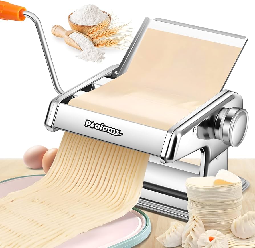 Amazon | Poafamx パスタマシン 手動 製麺機 2カッター 2-3/4-5mm 6
