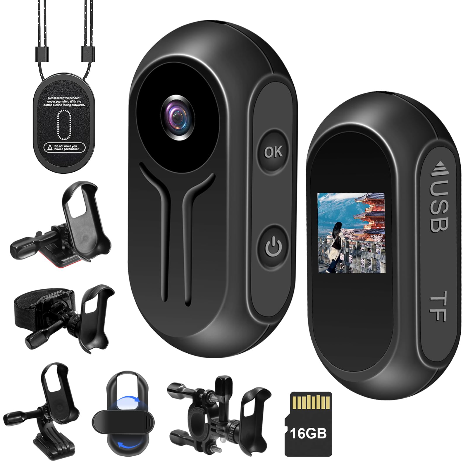 Amazon | 【SDカード付き】アクションカメラ 1080P 120°広角 小型