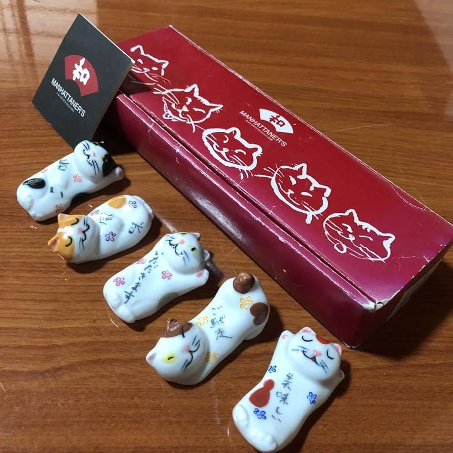 Amazon.co.jp: マンハッタナーズ 箸置き 和マンハッタナーズ 猫 ネコ
