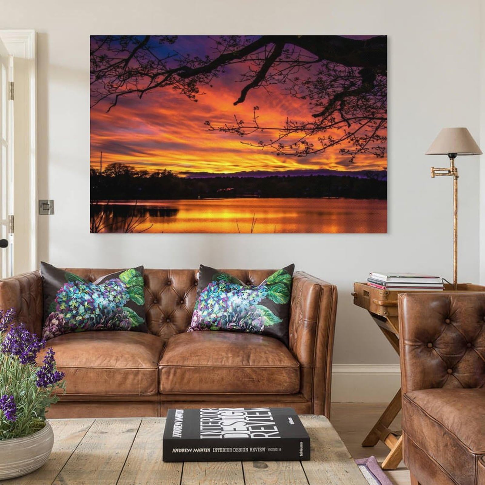 油絵 菅家令子 絵 絵画 インテリア 額付(黒)F4-072212 風景 夕朝陽