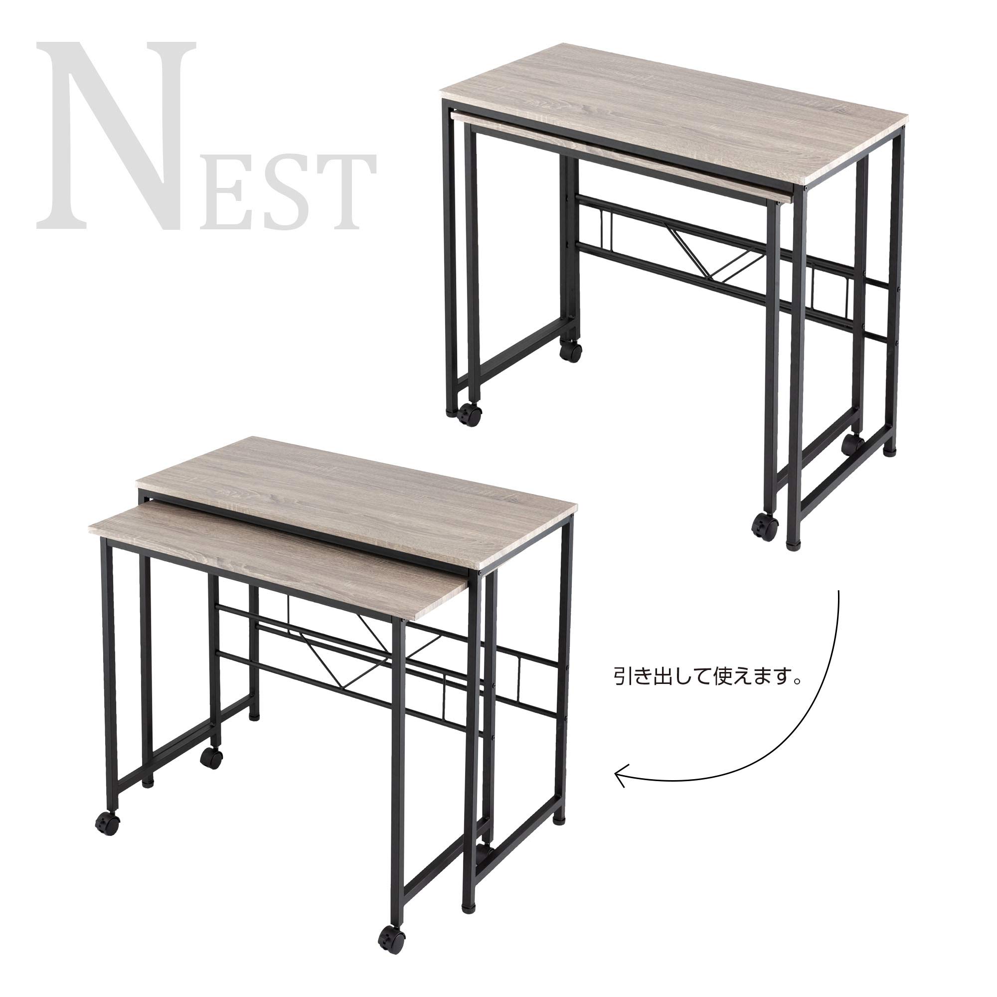 Amazon.co.jp: [ドウシシャ] デスク グレー 幅90×奥行45×高さ75cm