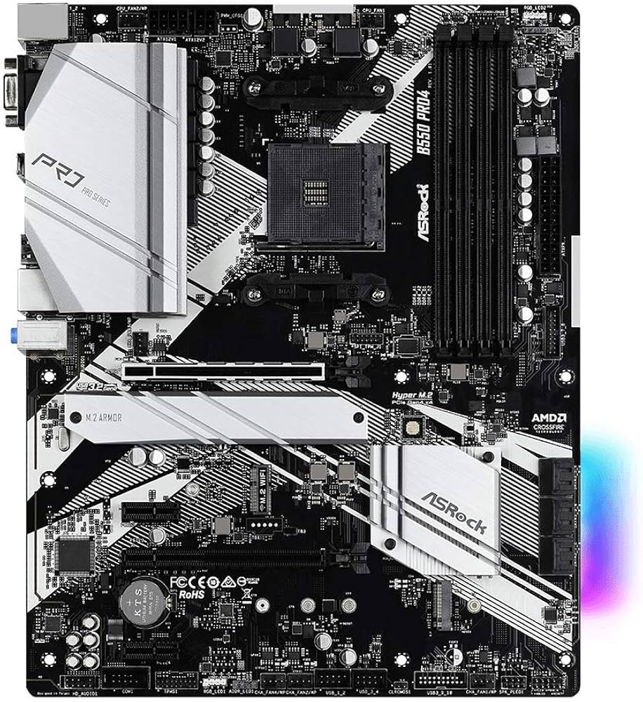 Amazon | ASRock B550 PRO4 ATX マザーボード (M.2, PCIe 4.0, SATA