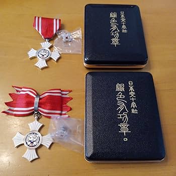 Amazon.co.jp: 極美日本赤十字社 銀色有功章 男性 女性用セット 略章付