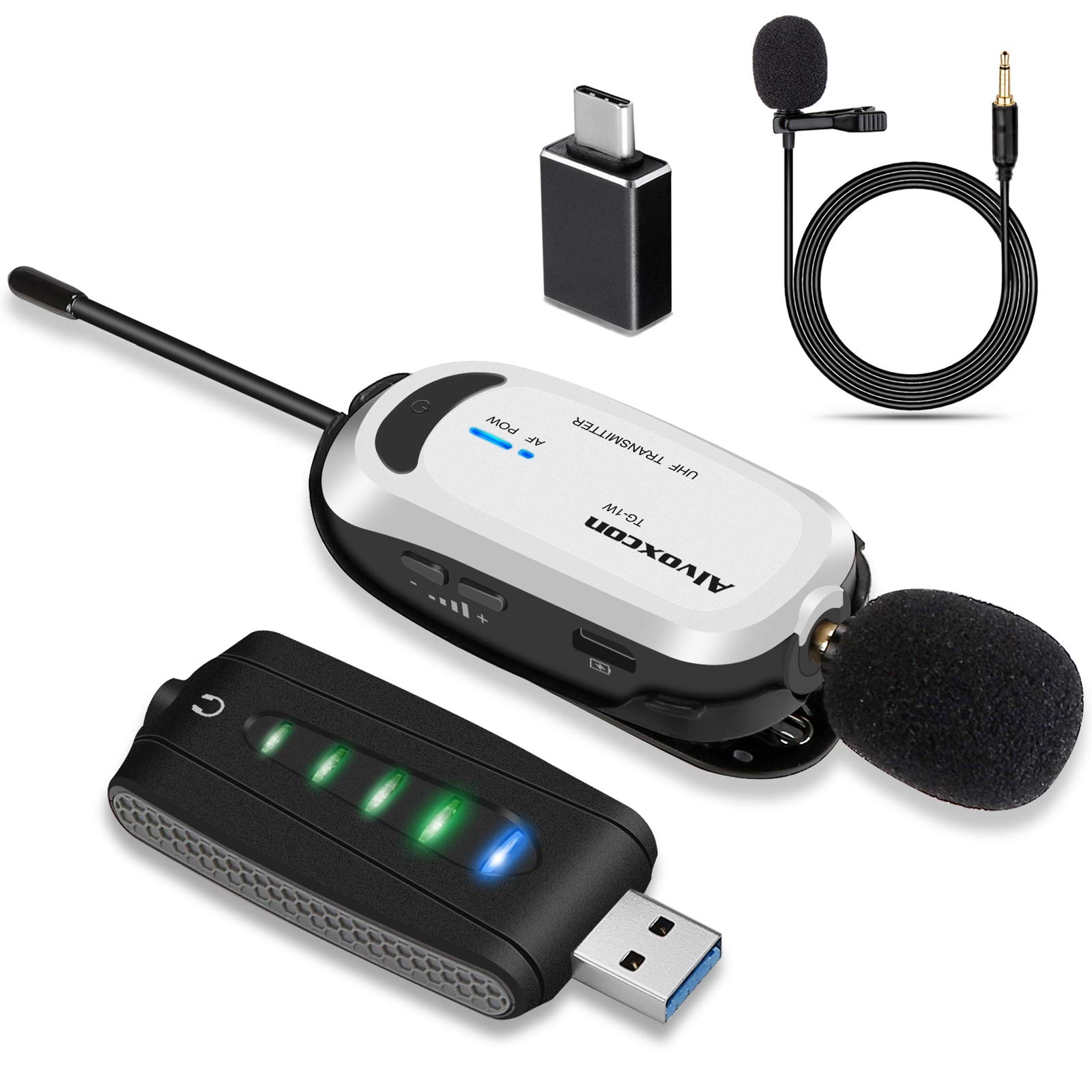 Amazon.co.jp: Alvoxcon USB ワイヤレスマイク ピンマイク クリップ