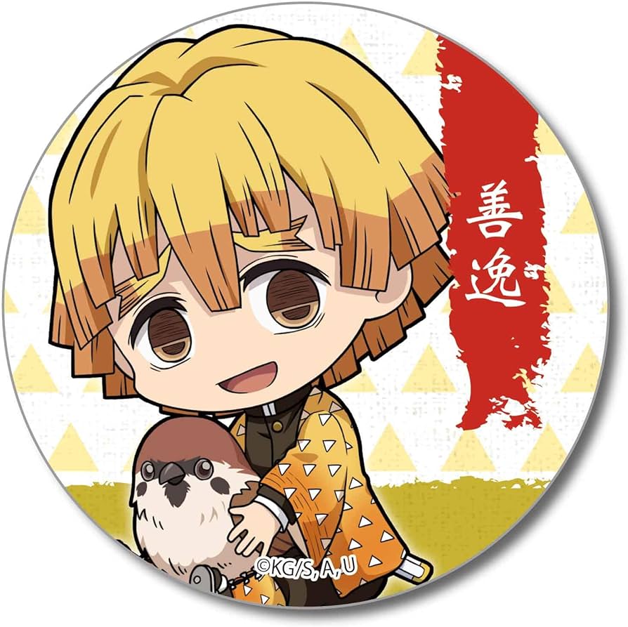 鬼滅の刃】プリロール 缶バッジ 我妻善逸 2019 再販】鬼滅の刃 螺鈿風