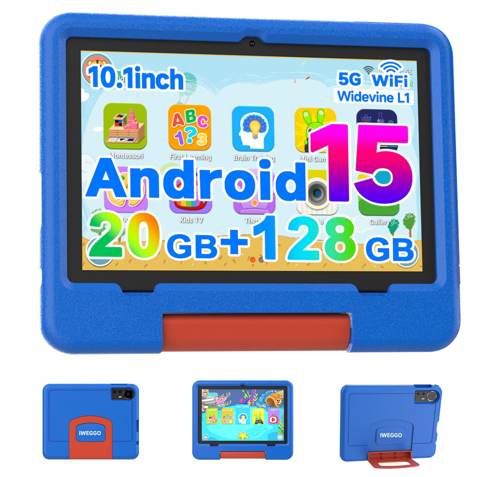 Amazon.com : IWEGGO Android 15 Kids Tablet with EVA Case, 10 inch