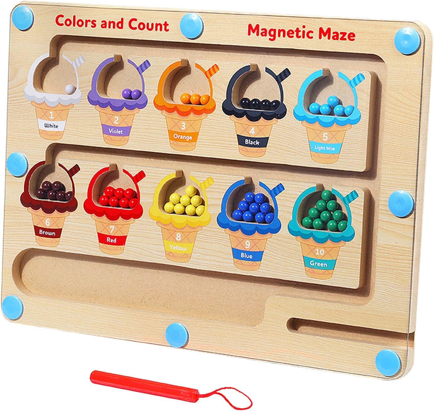 Amazon.co.jp: Giawkca 迷路 3歳 モンテッソーリ 0歳 玩具 磁気色と