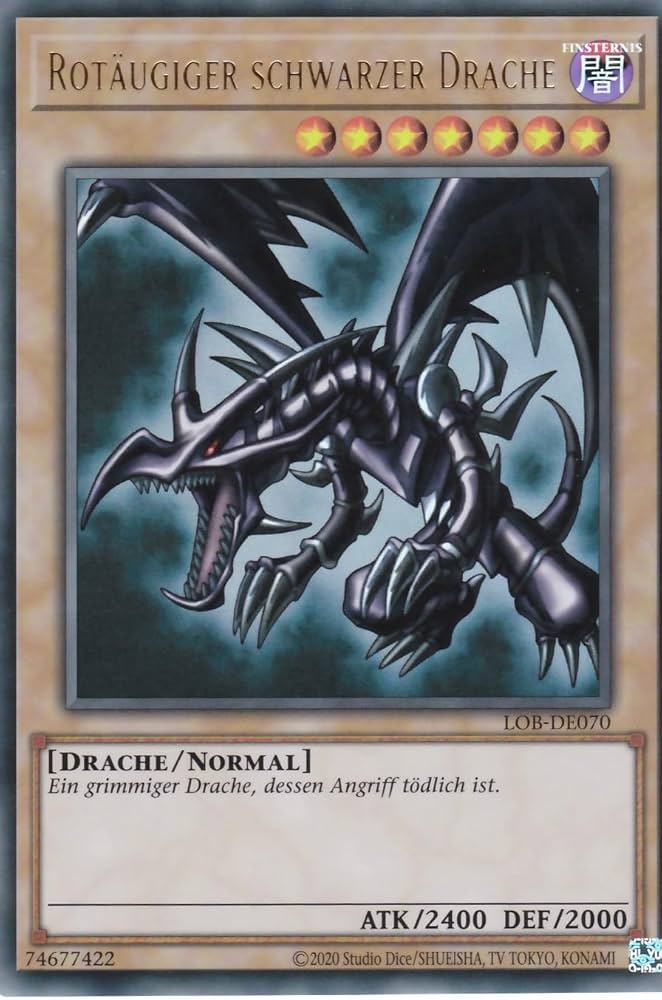 LOB-DE070 - Rotäugiger schwarzer Drache - Ultra Rare - Reprint
