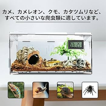 Amazon | トカゲ ケージ 爬虫類 ケージ 飼育ケース 温度湿度計付き