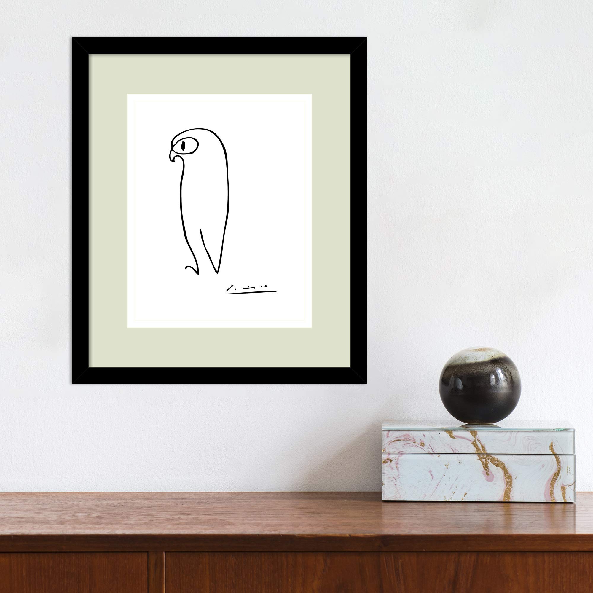 Amazon.co.jp: パブロ・ピカソ作フレーム入り壁アートプリントフクロウ