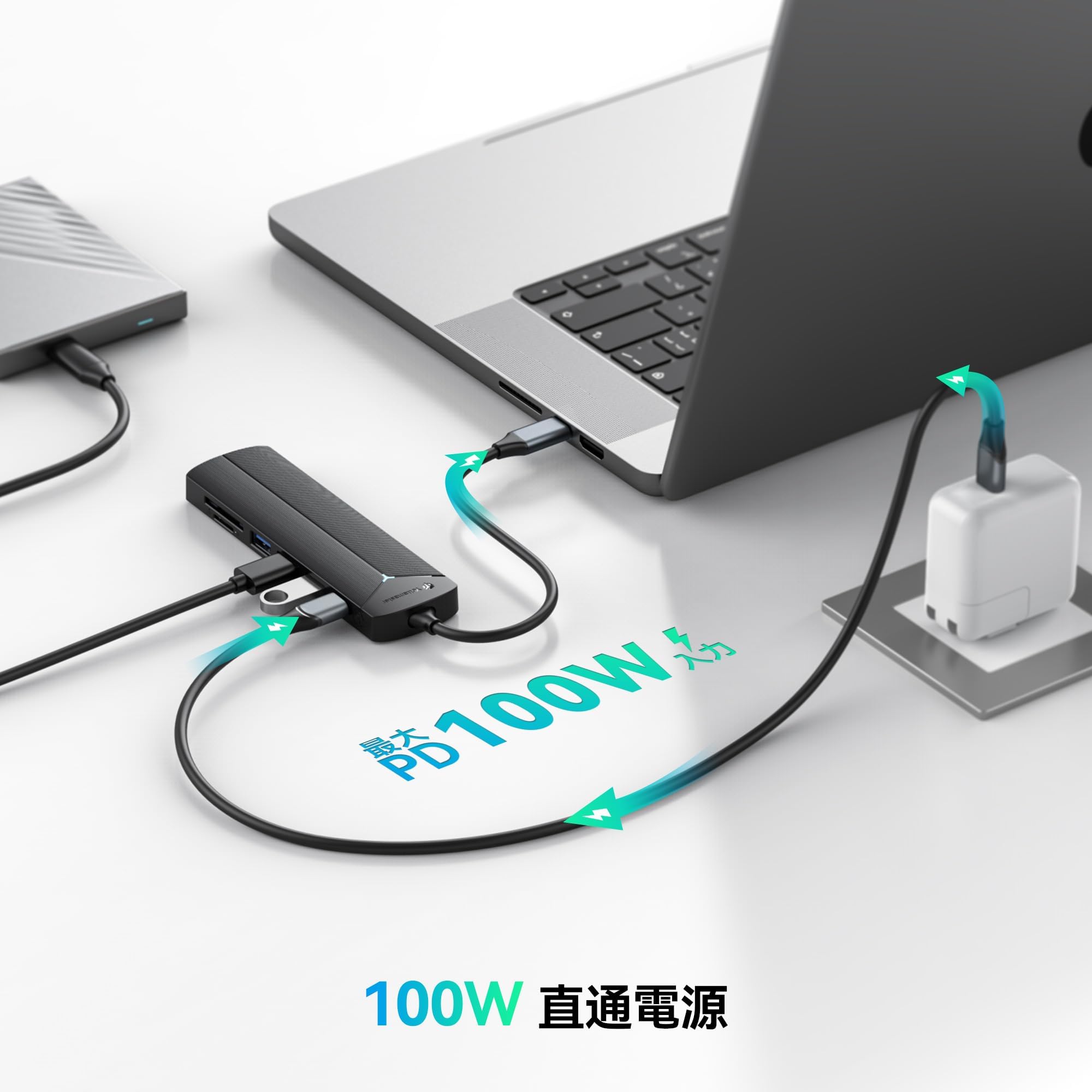 Amazon | Yottamaster USB Cハブ 7-IN-1 USB ハブ Type-C PD 100W 急速