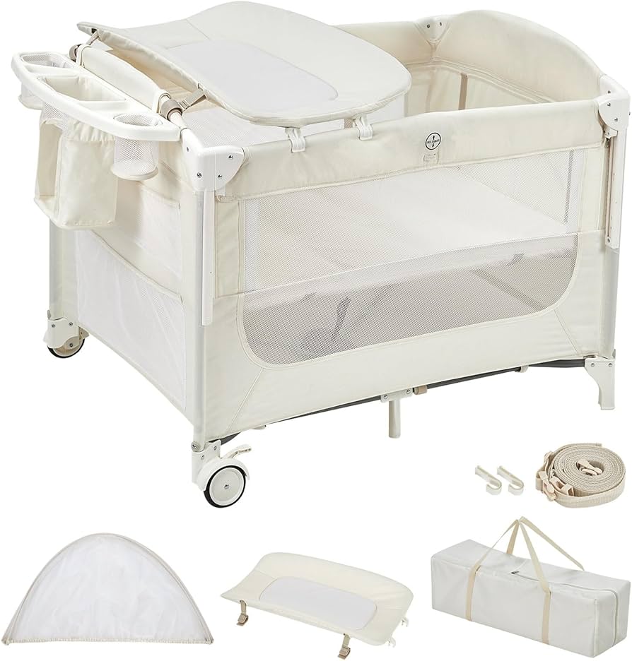 Amazon.co.jp: Thinkmax ベビーベッド 折りたたみ 添い寝 おむつ交換台