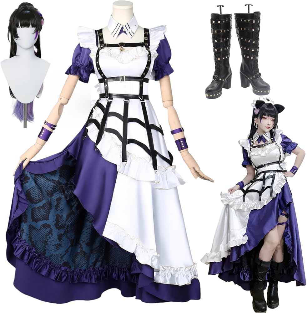 Amazon.co.jp: 会社# M 耳尾付き VTuber 狂蘭メロコ 新衣装 メイド服