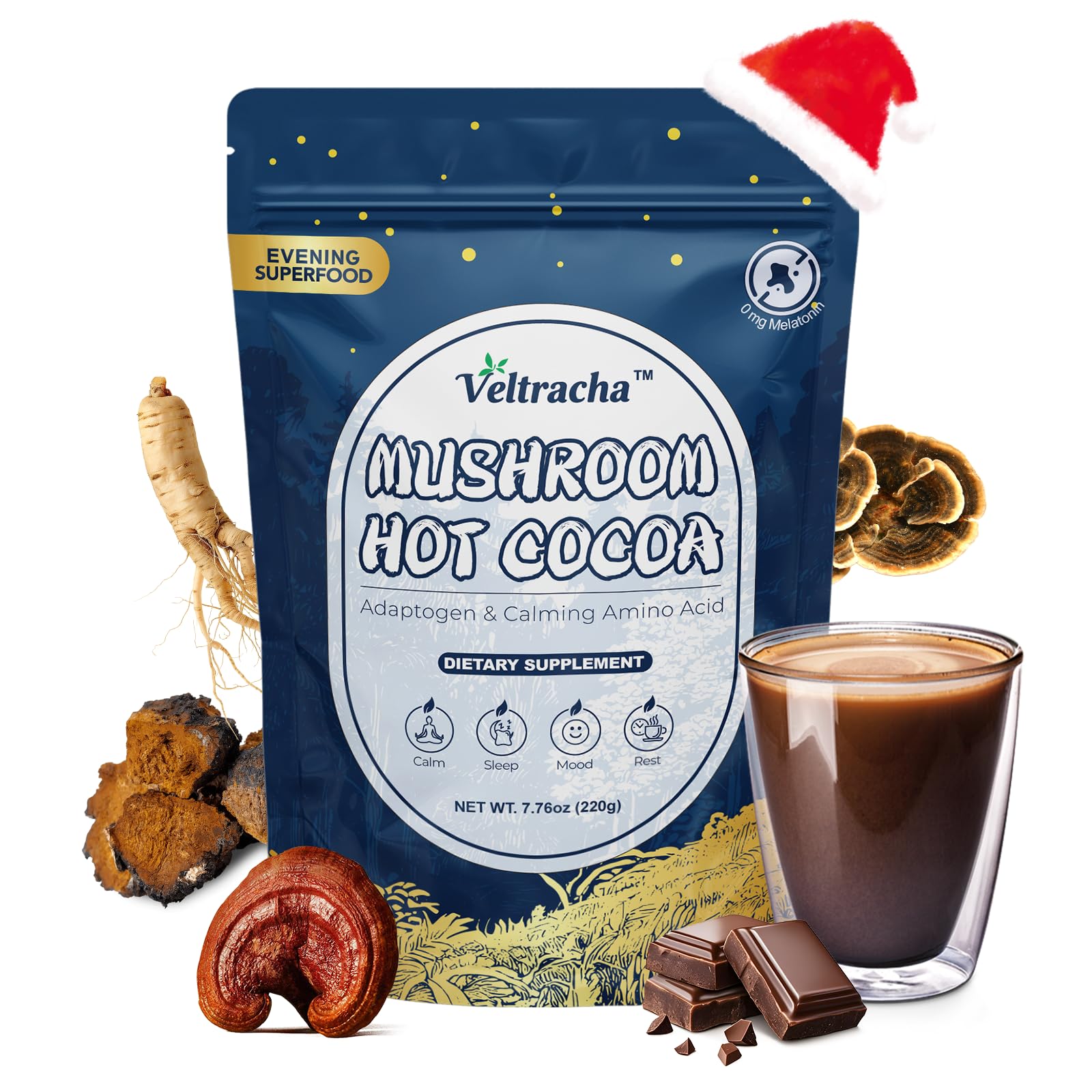 Amazon.com : Veltracha Magnesium Hot Cocoa, Mushroom Hot Chocolate