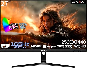 Amazon.co.jp: JAPANNEXT 27インチ ゲーミングモニター 165Hz 1ms WQHD