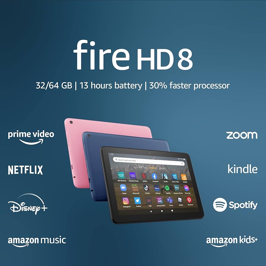 2022 Rose Fire HD 8 Tablet, 8” HD Display & 64 GB | Amazon