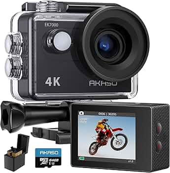 Amazon | AKASO アクションカメラ EK7000 4K 2000万画素 64GBメモリ