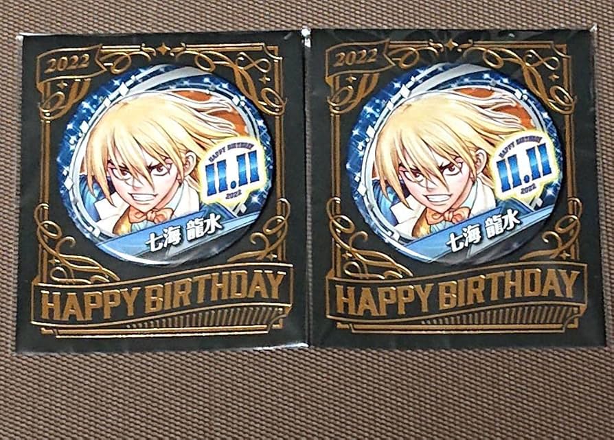 Amazon | Dr.STONE ドクターストーン 七海龍水 バースデイ缶バッジ 2個