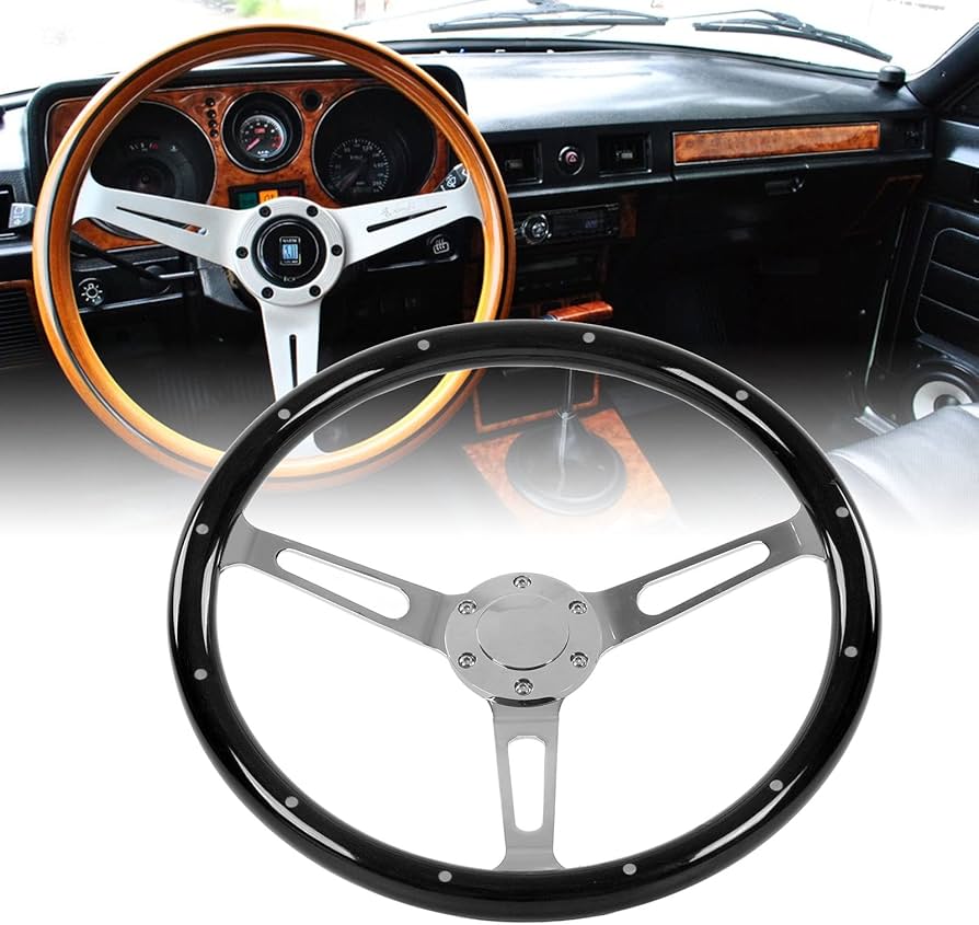 Amazon | クルミのクラシックステアリングホイールハンドル6穴3