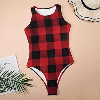 Amazon.com: MKLYR Bodysuits,Red Black Buffalo Check Plaid Pattern
